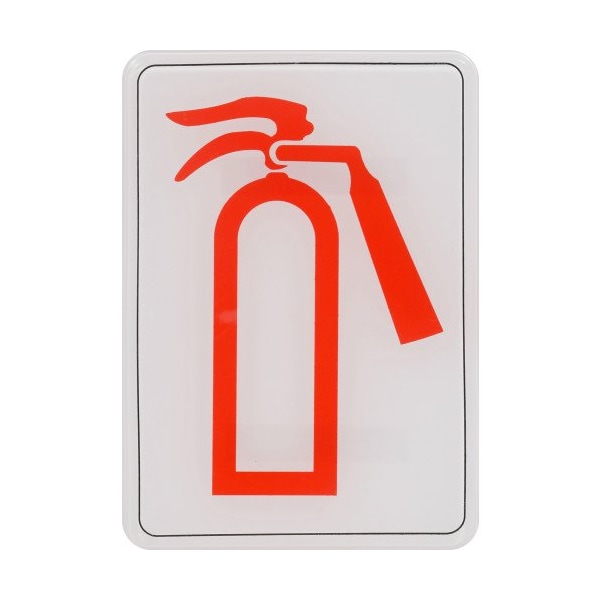 Hillman HILLMAN English White Fire Extinguisher Sign 7 in. H X 5 in. W, PK6 848739 - main